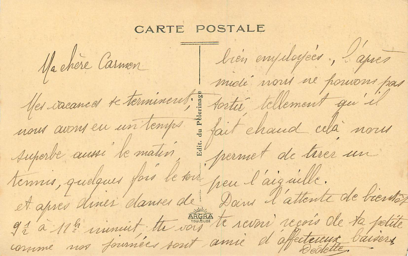 Pellevoisin (Indre) — Grotte de N.-D. de Lourdes au Château de Montbel — Reverso
