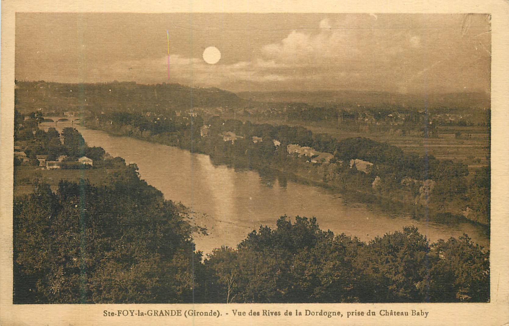 Ste-FOY-la-GRANDE (Gironde) — Ansicht der Ufer der Dordogne, vom Château Baby — Éditions Artistiques Pierre Barreau