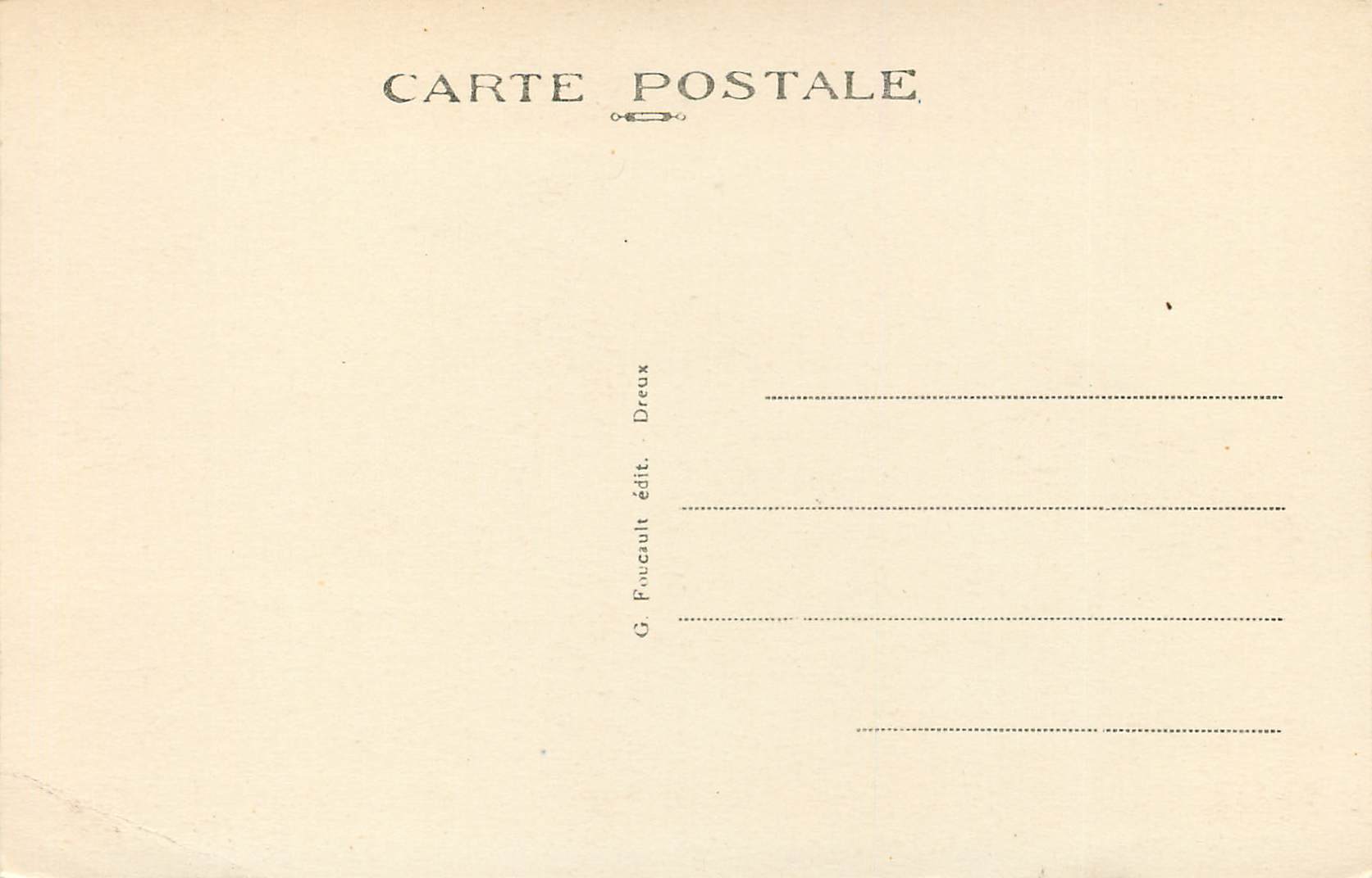 CPA Chateau d'Anet Cerf Tenu au Abois par Quatre Chiens — Verso