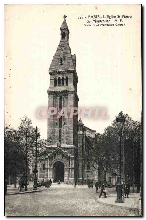 Paris(14) Automobile- L'Eglise St-Pierre de Montrouge-St Pierre of Montrouge Church - CPA