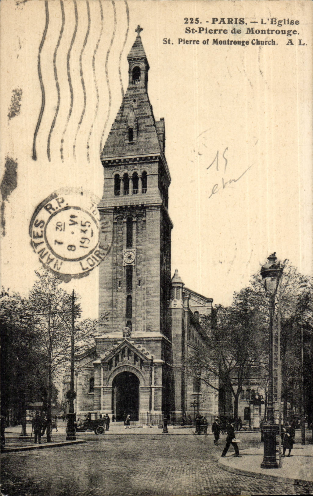 Paris(14) Automobile- L'Eglise St-Pierre de Montrouge-St Pierre of Montrouge Church - CPA