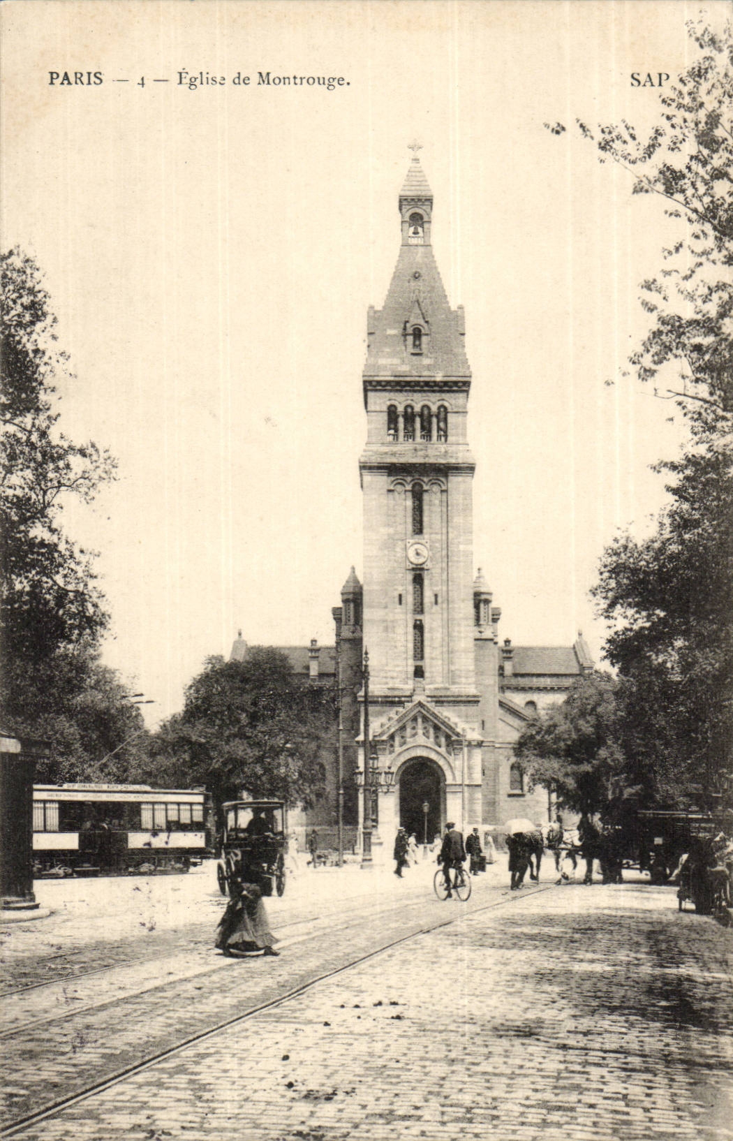 Paris(14 )Tramway L'Eglise St-Pierre de Montrouge-St Pierre of Montrouge Church - CPA