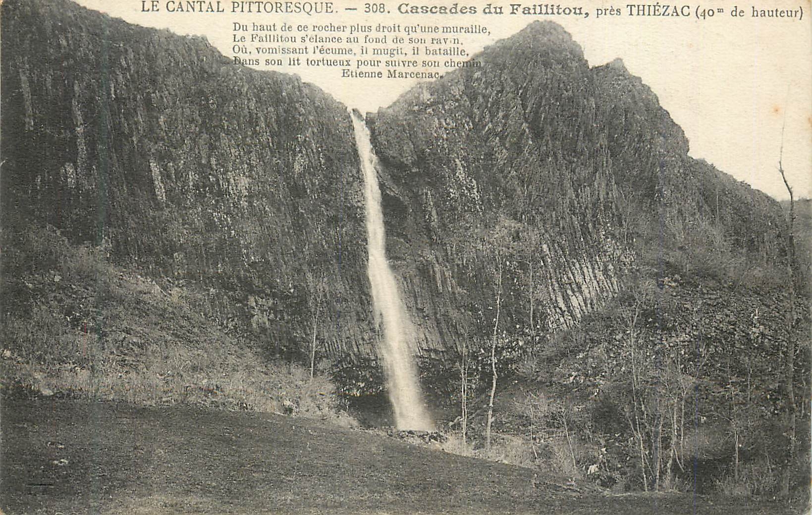 CPA Le Cantal Pittoresque Casscades du Faillitou pres Thiezac (40 de Hauteur)