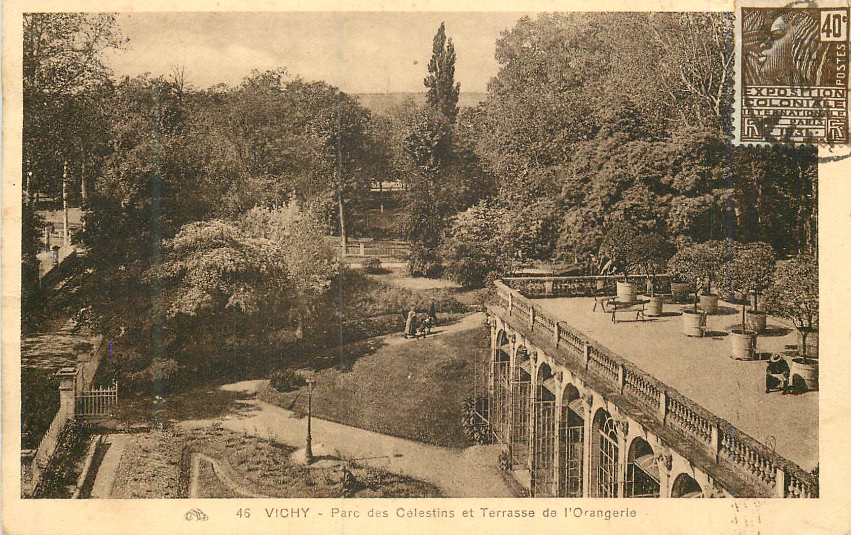 CPA Vichy Parc des Colestins et Terrasse de L'Orangerie