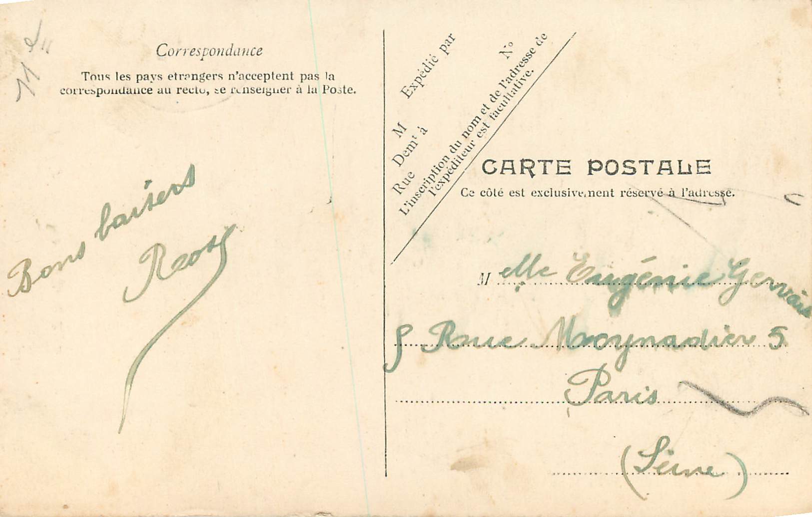 CPA Paris Place de la Republique — Rückseite