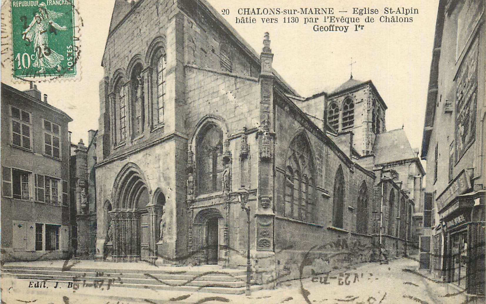 Châlons-sur-Marne — Église Saint-Alpin — Éditeur J. Bouscens, n°20