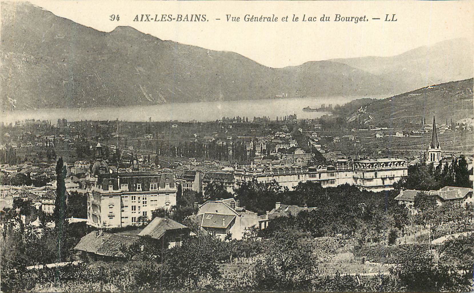 CPA Aix les Bains Vue Generale et Le Lac du Bourget LL
