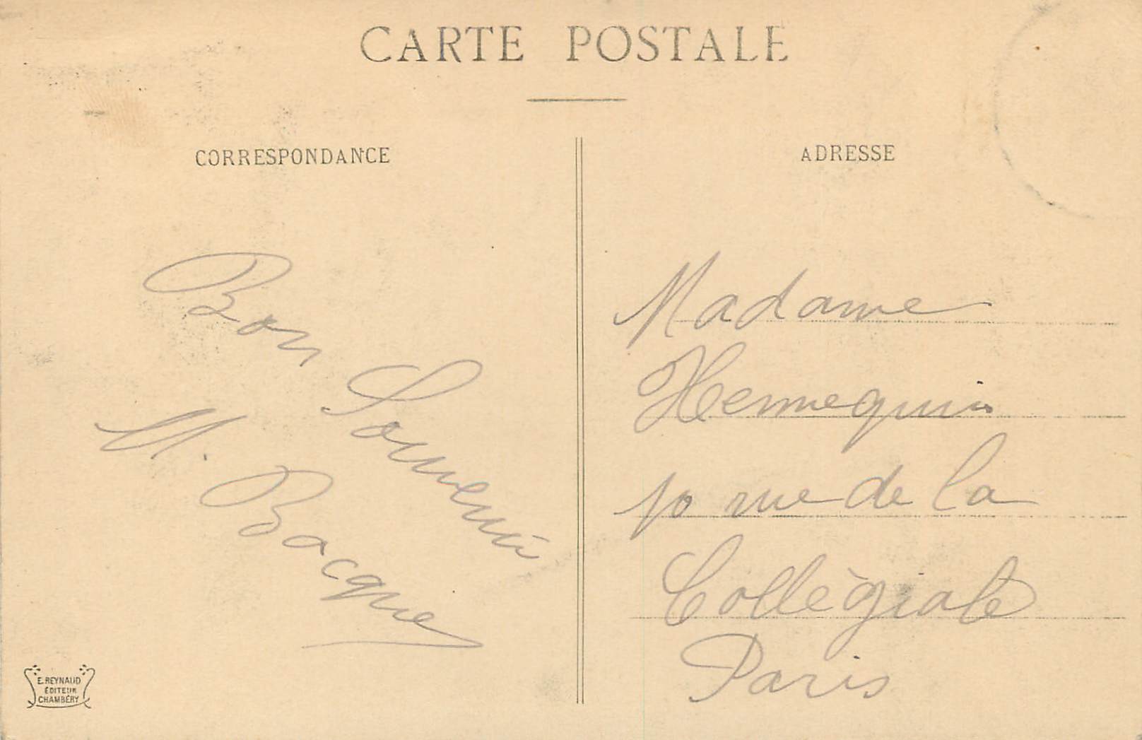 CPA Aix les Bains Annexe du Grand Hotel — Rückseite