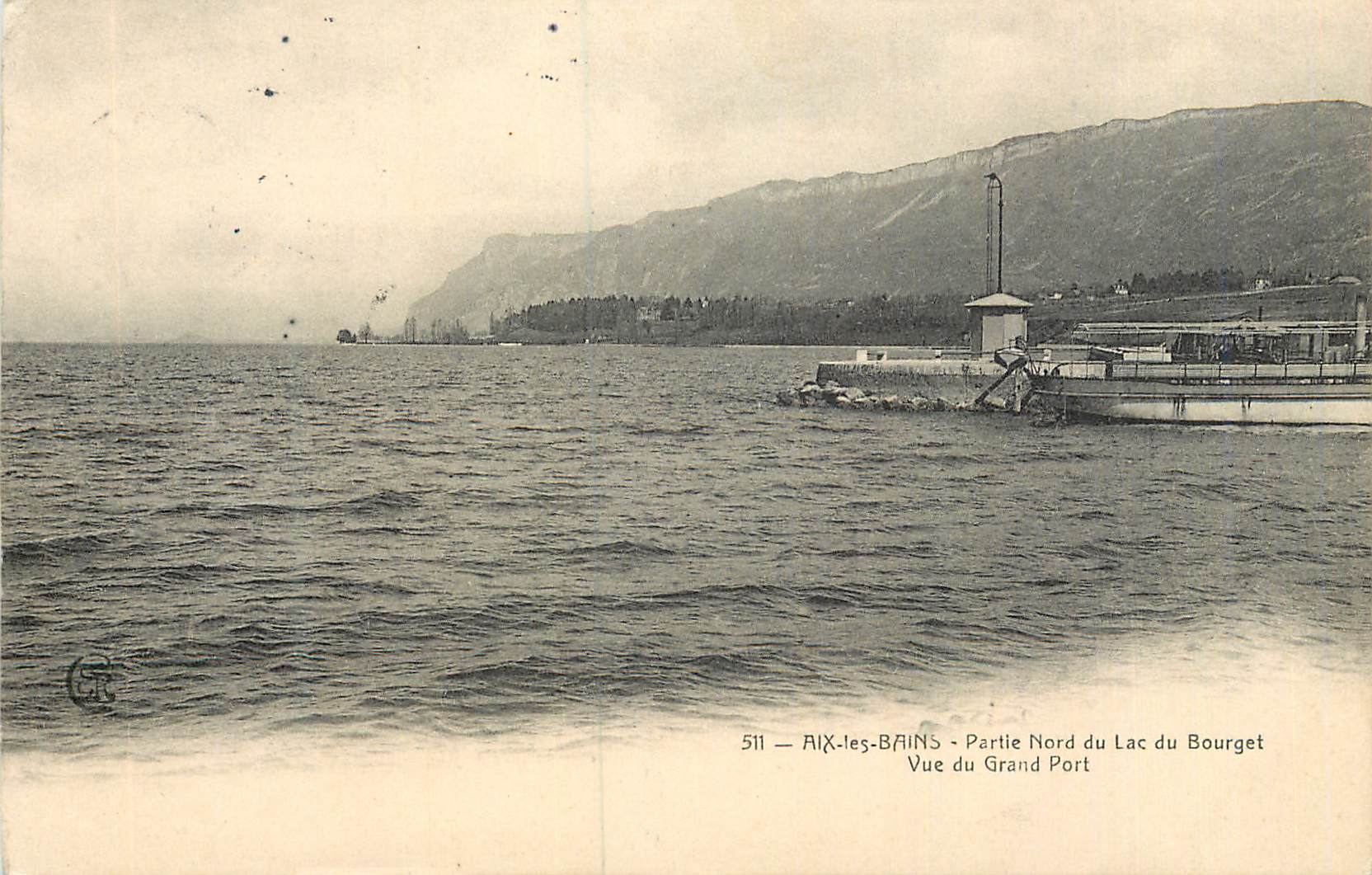 CPA Aix les Bains Partie Nord du Lac du Bourget Vue du Grand Port