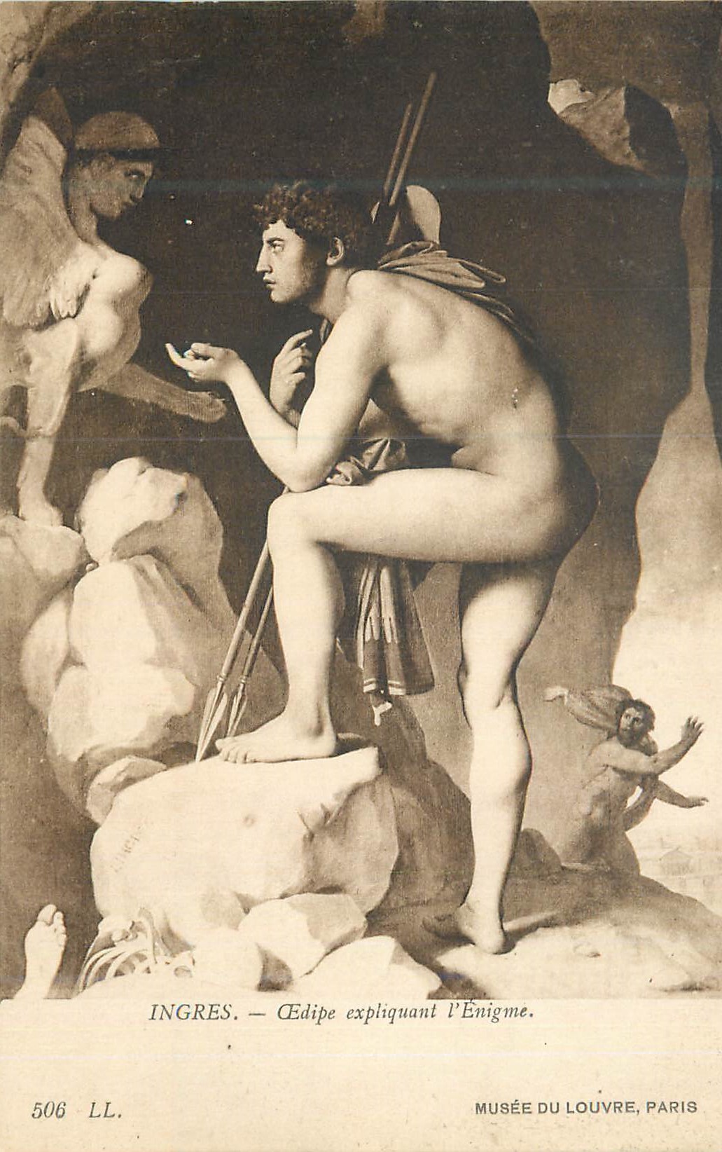 CPA Ingres Oedipe Expliquant l'Enigme Musee du Louvre Paris