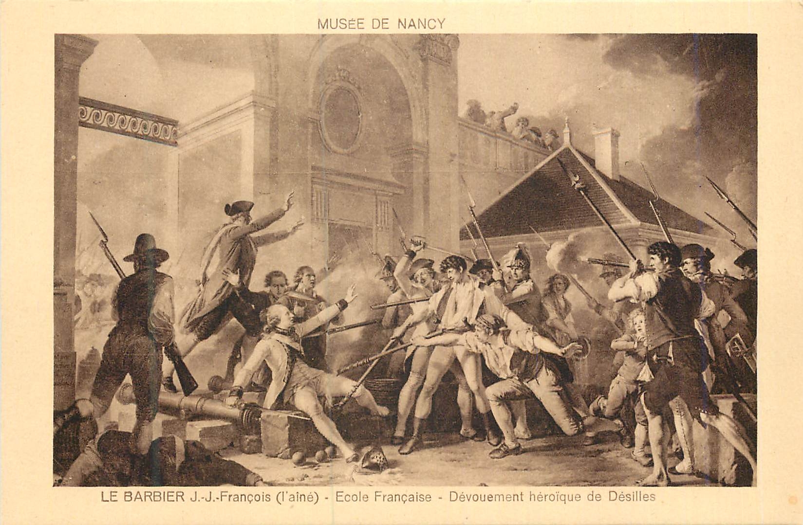 CPA Musee de Nancy Le Barbier J J Francois (L'Aine) Ecole Francaise Devouement Heroique de Desilles