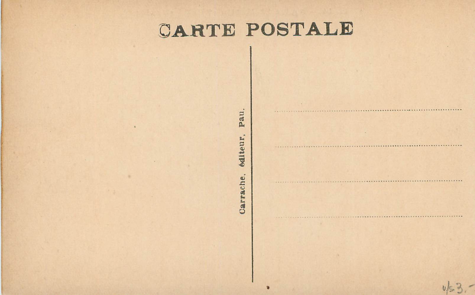 Église Saint-Martin et Hôtel Gassion — Pau — Carrache, éditeur — Rückseite