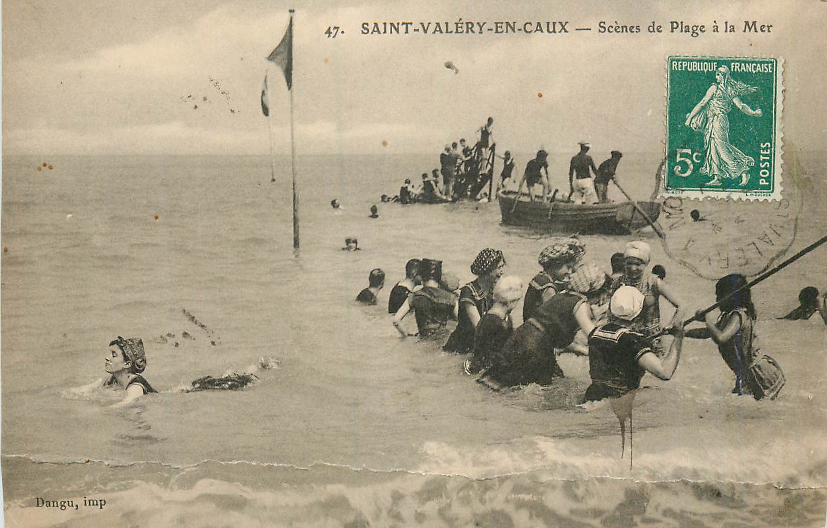 CPA Saint Valery en Caux Scenes de Plage a la Mer