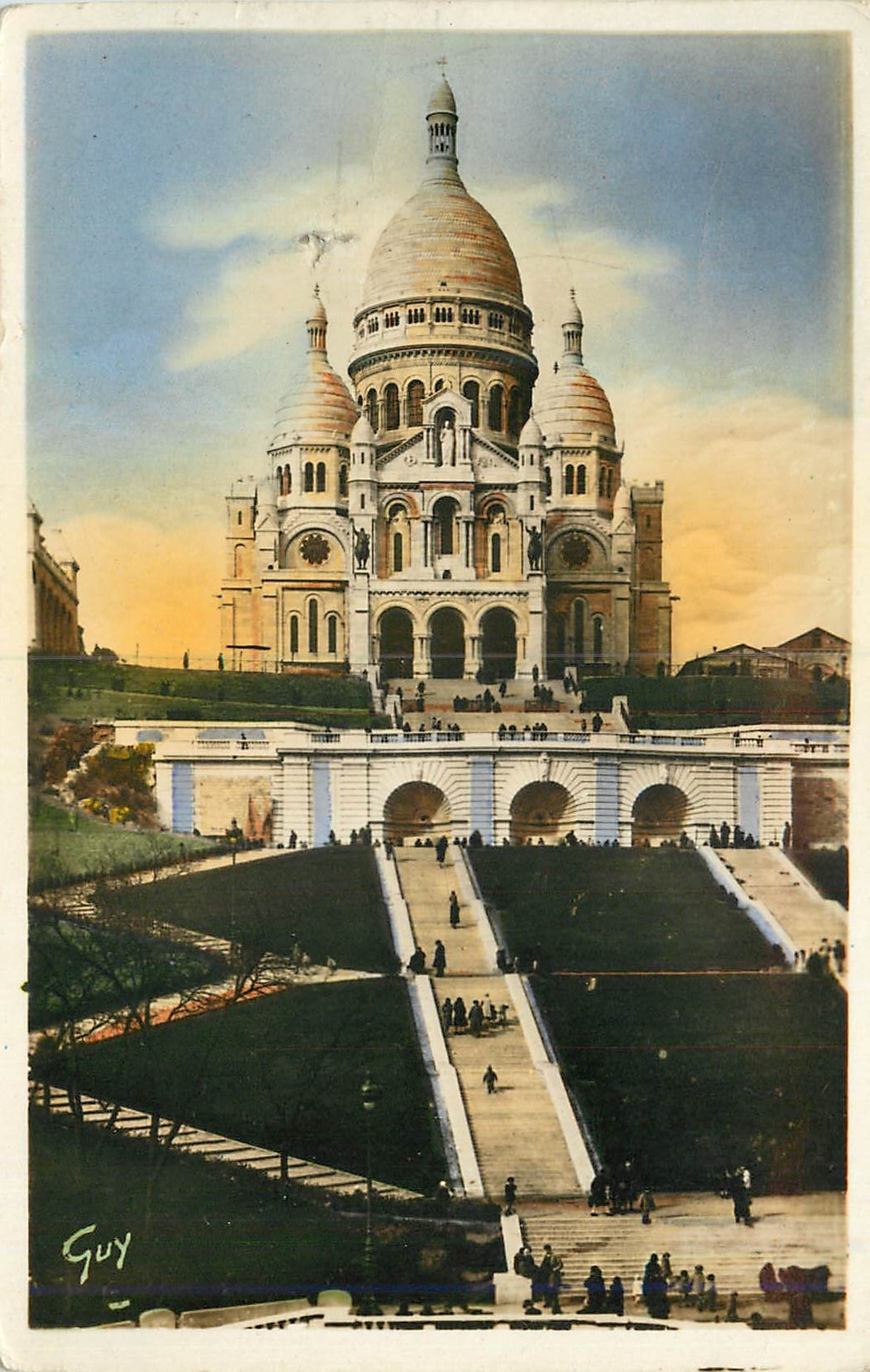 CPM Paris et ses Merveilles Basilique du Sacre Coeur et Nouveaux Jardin