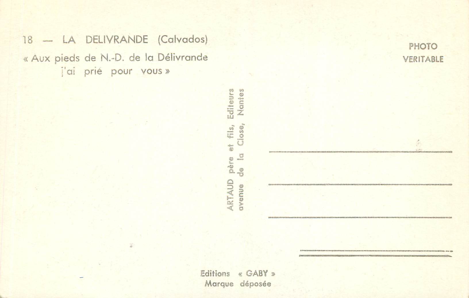 Thron für die Heilige — La Délivrande (Calvados) — Verlag Gaby — Rückseite