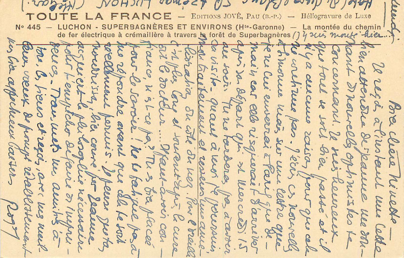 CPA Toute la France Luchon Superbagneres et Environs (Hte Garonne) La Montee du chemin — Rückseite