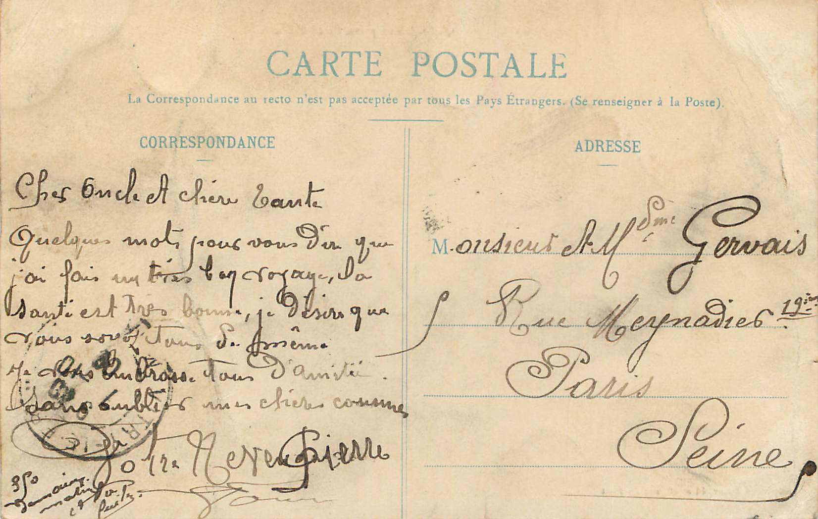 CPA Vitry le Francois Vue Prise Place d'Armes — Verso