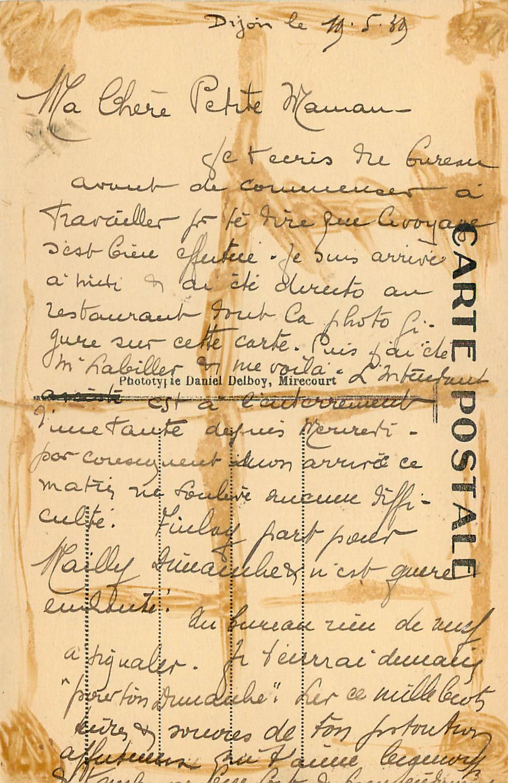 CPA Dijon Place d'Armes DD — Verso