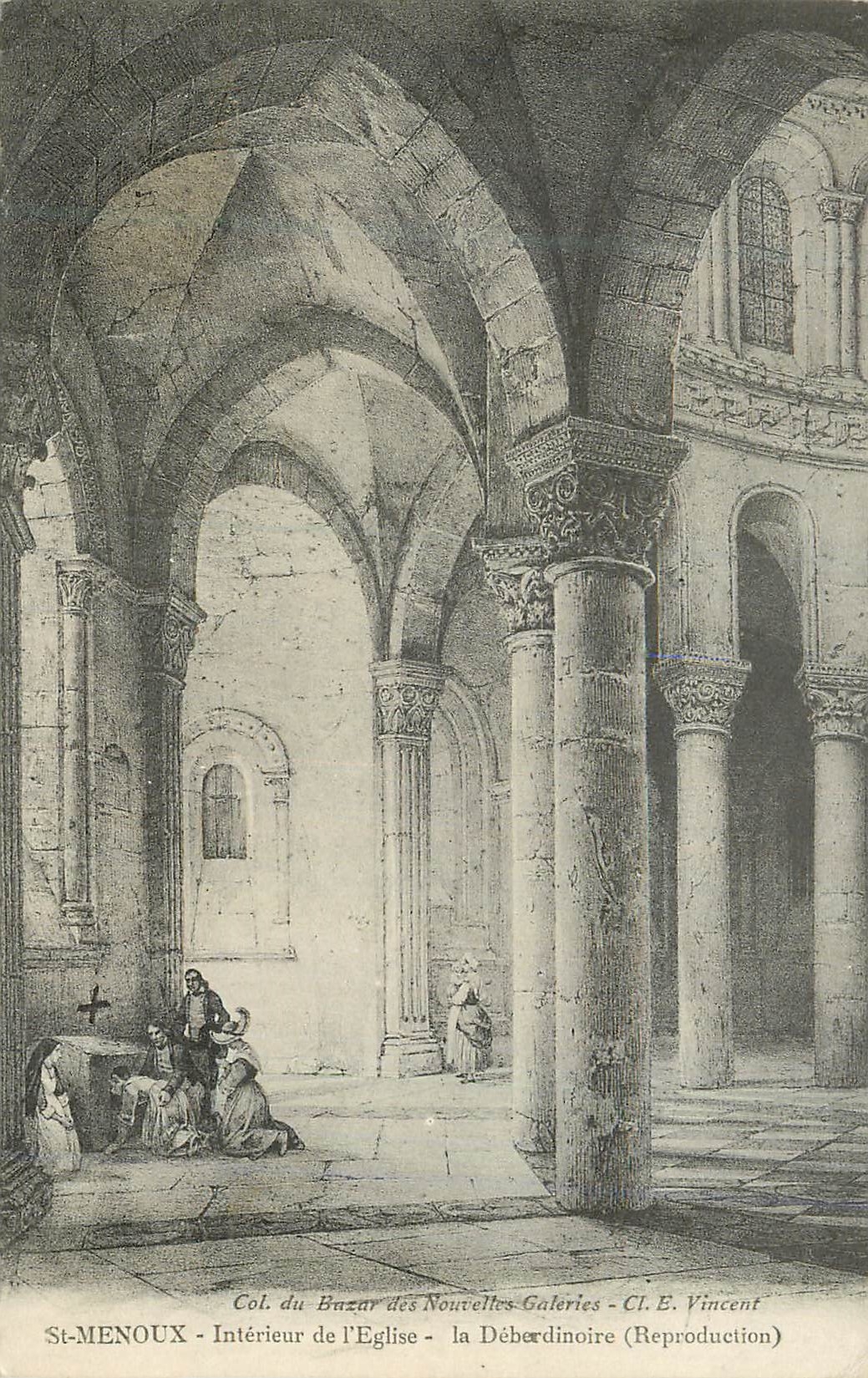 CPA St Menoux Interieur de l'Eglise la Deberdinoire Col du Buzar des Noutelles Galeries