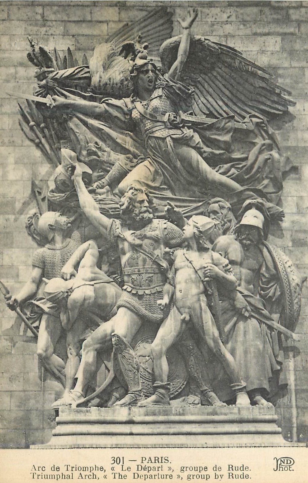 CPA Paris Arc de Triomphe Le Depart Groupe de Rude