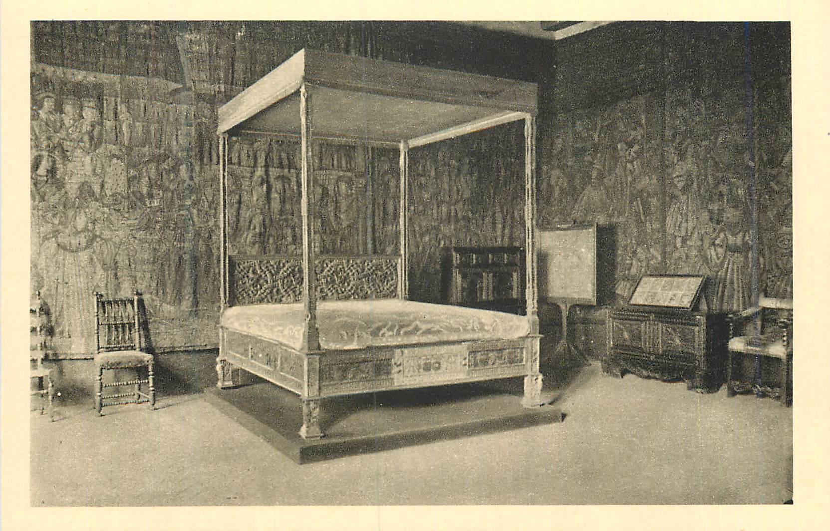CPA Nancy Musee Historique Lorrain au Palais Ducal Lit d'Antoine due de Lorraine et de Renee de Bourbon sa Femme Mariee 