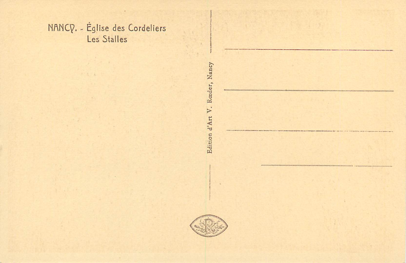 Nancy - Église des Cordeliers - Les Stalles — Rückseite