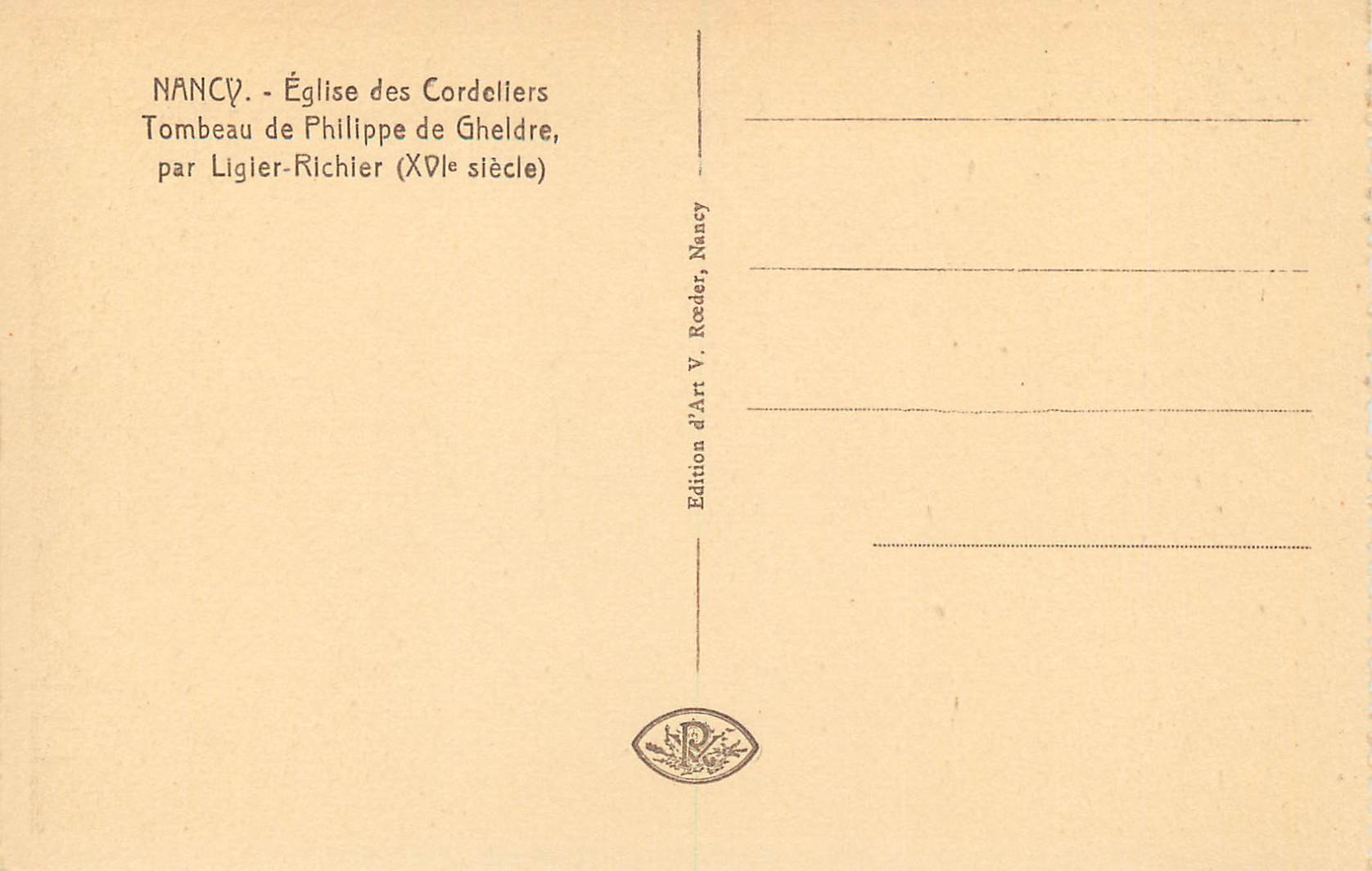 Nancy - Église des Cordeliers - Tombeau de Philippe de Gheldre (XVe siècle) — Rückseite