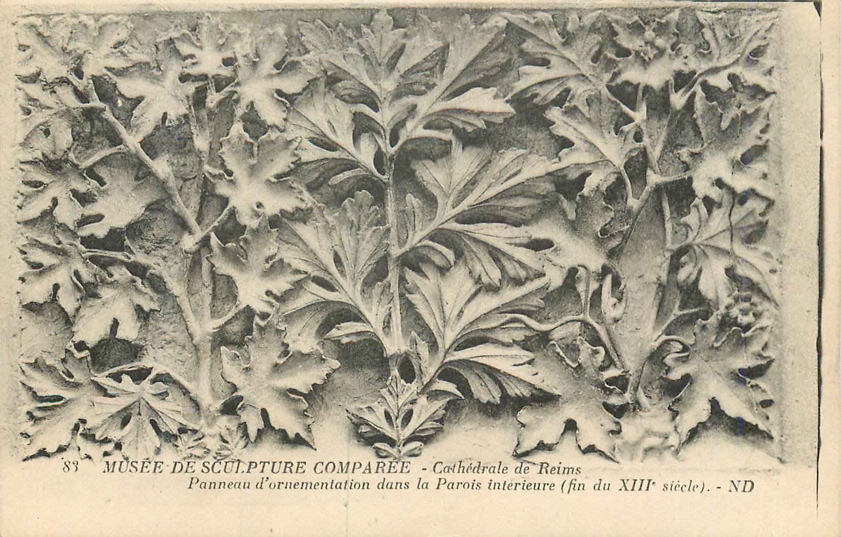 Cathédrale de Reims — Panneau d'ornementation dans la Paroisse intérieure (fin du XIIIe siècle) — Musée de Sculpture Comparée, ND