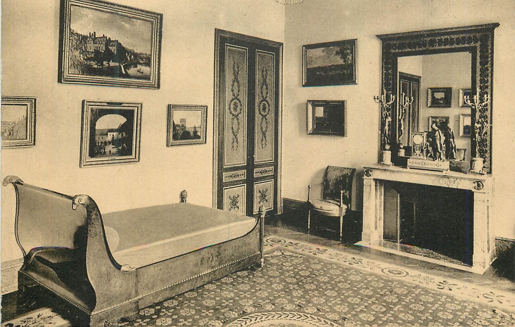 CPA Musee Marmottan Institut de France Rue Louis Boilly Vue d'Ensemble de la Salle XVIIe Chambre Premier Empire