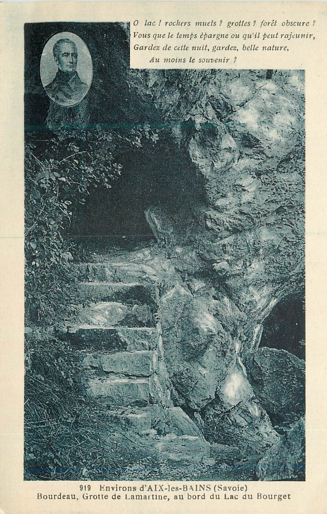 CPA Environs d'Aix les Bains (Savoie) Bordeau Grotte de Lamartine au Bord du Lac du Bourget