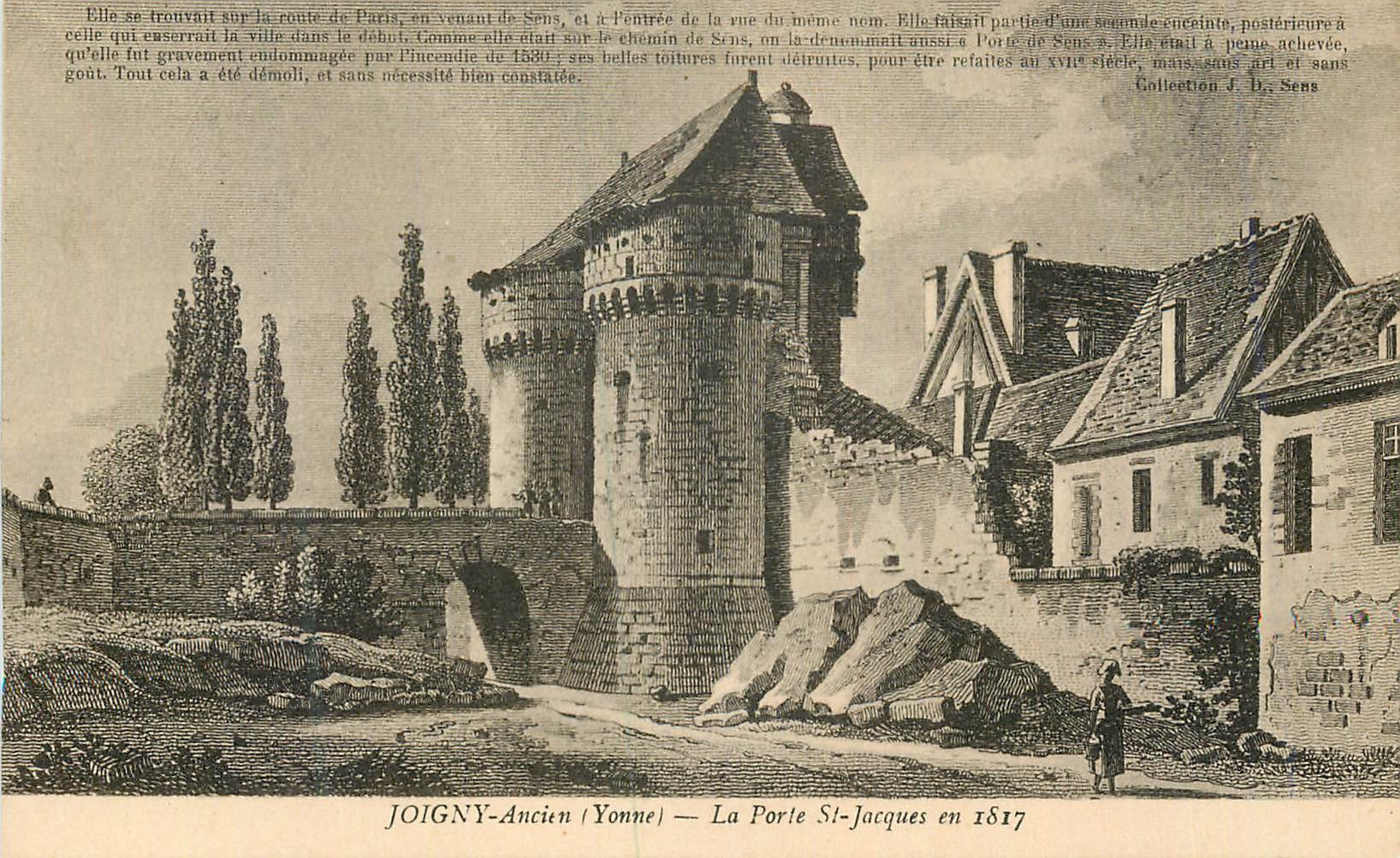 CPA Joigny Ancien (Yonne) La Porte St Jacques en 1817