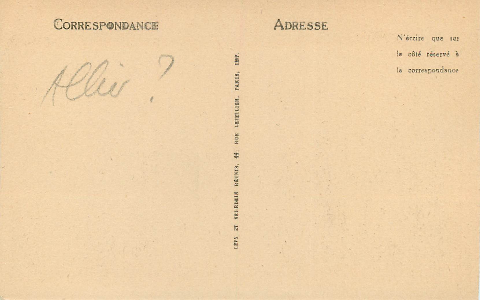 CPA Env de Vichy Busset Le Chateau La Cour LL — Verso