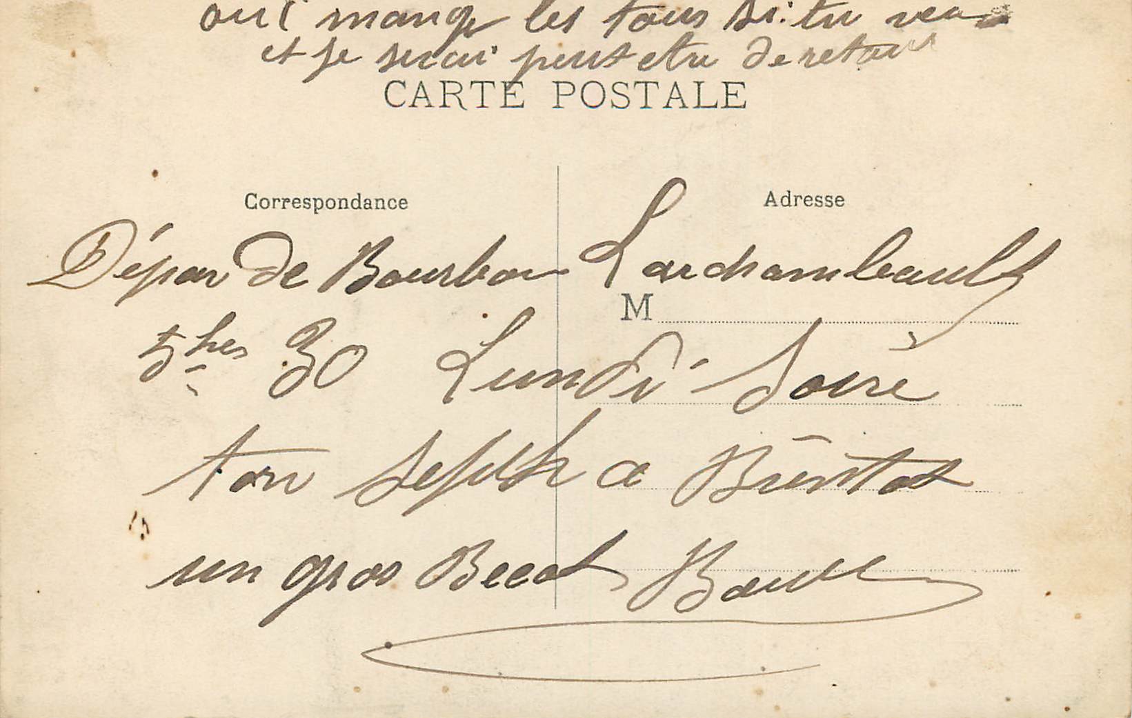 CPA Bourbon l'Archambault l'Etang — Verso