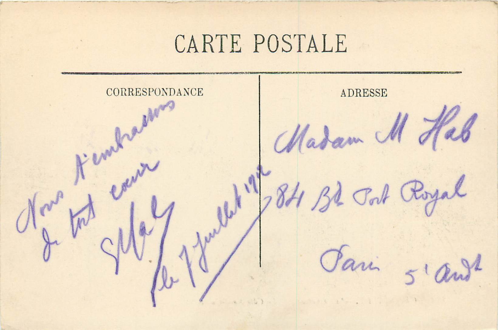 CPA Chateau de Chantilly Cote Nord Ouesst — Verso