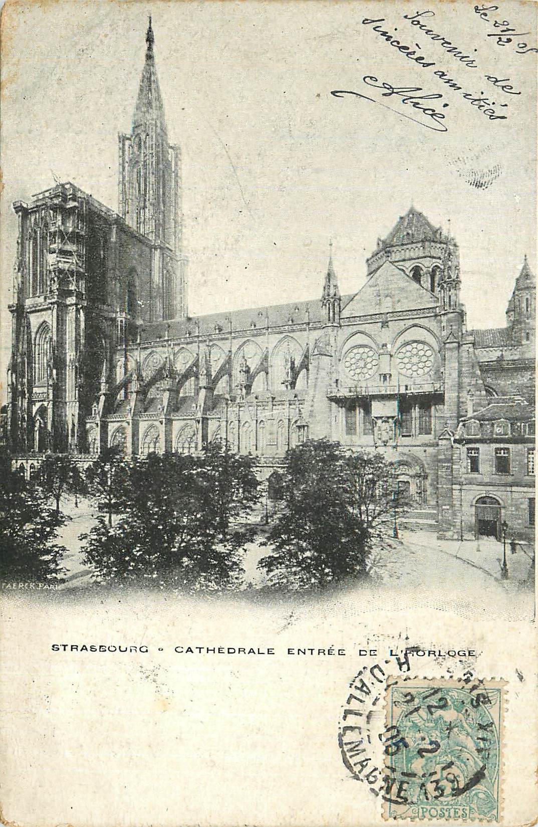 CPA Strasbourg Cathedrale entree de l'Horloge