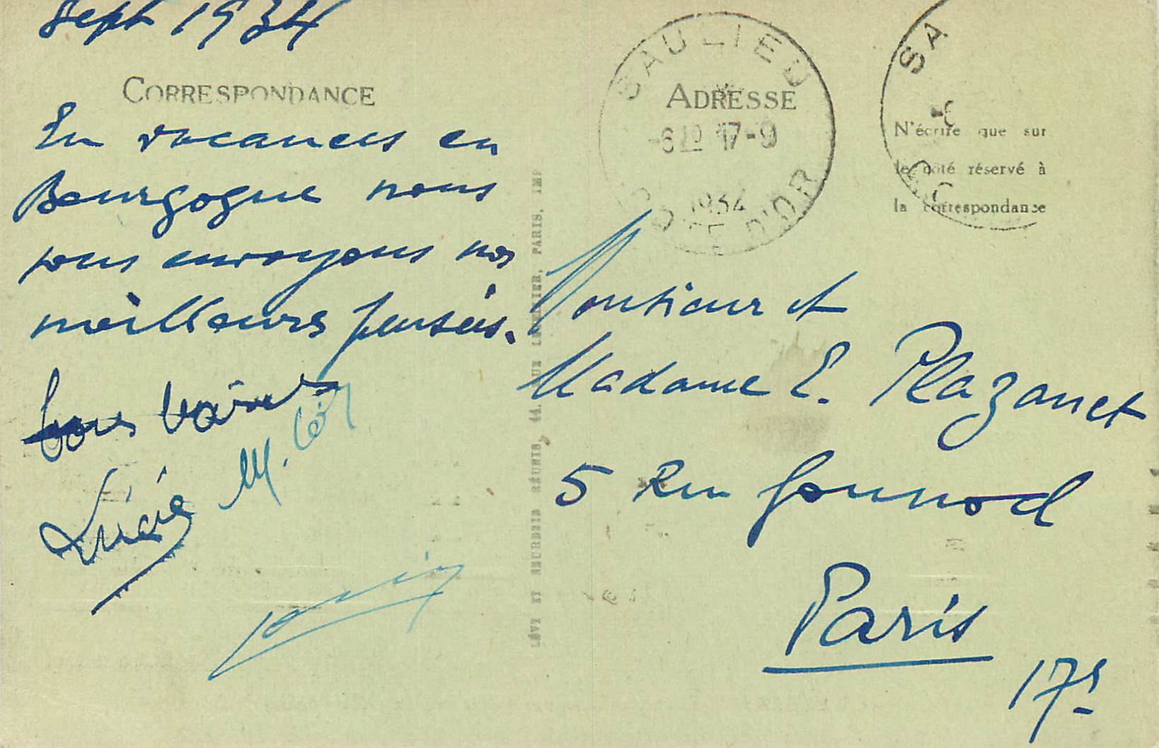 CPA Vezelay Cours Bouveau et Porte Neuve (XIVe Siecle) LL — Rückseite