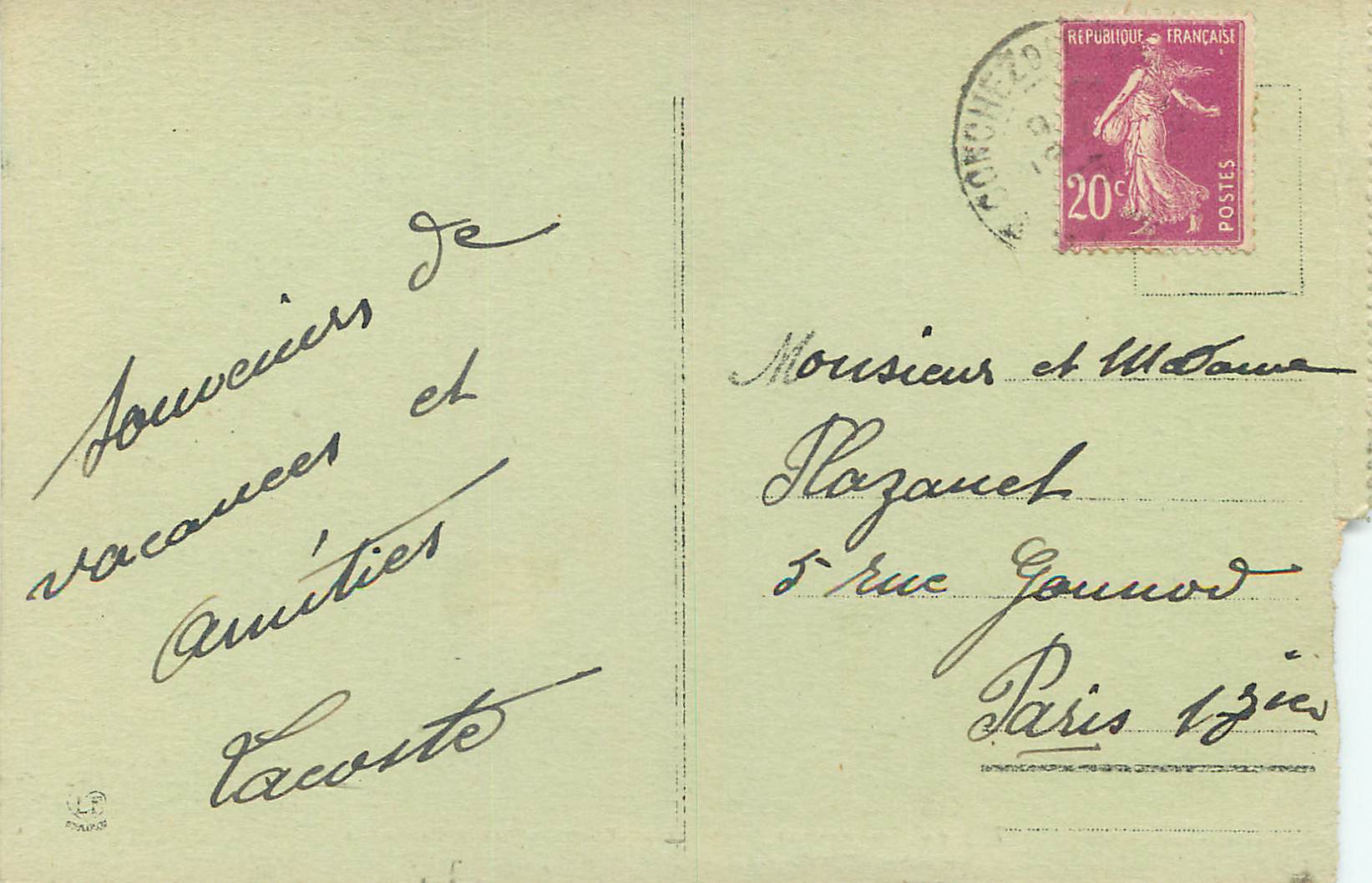 CPA Les Basses Pyrenees Pau Avenue Leon Say et Boulevard des Pyrenees — Verso
