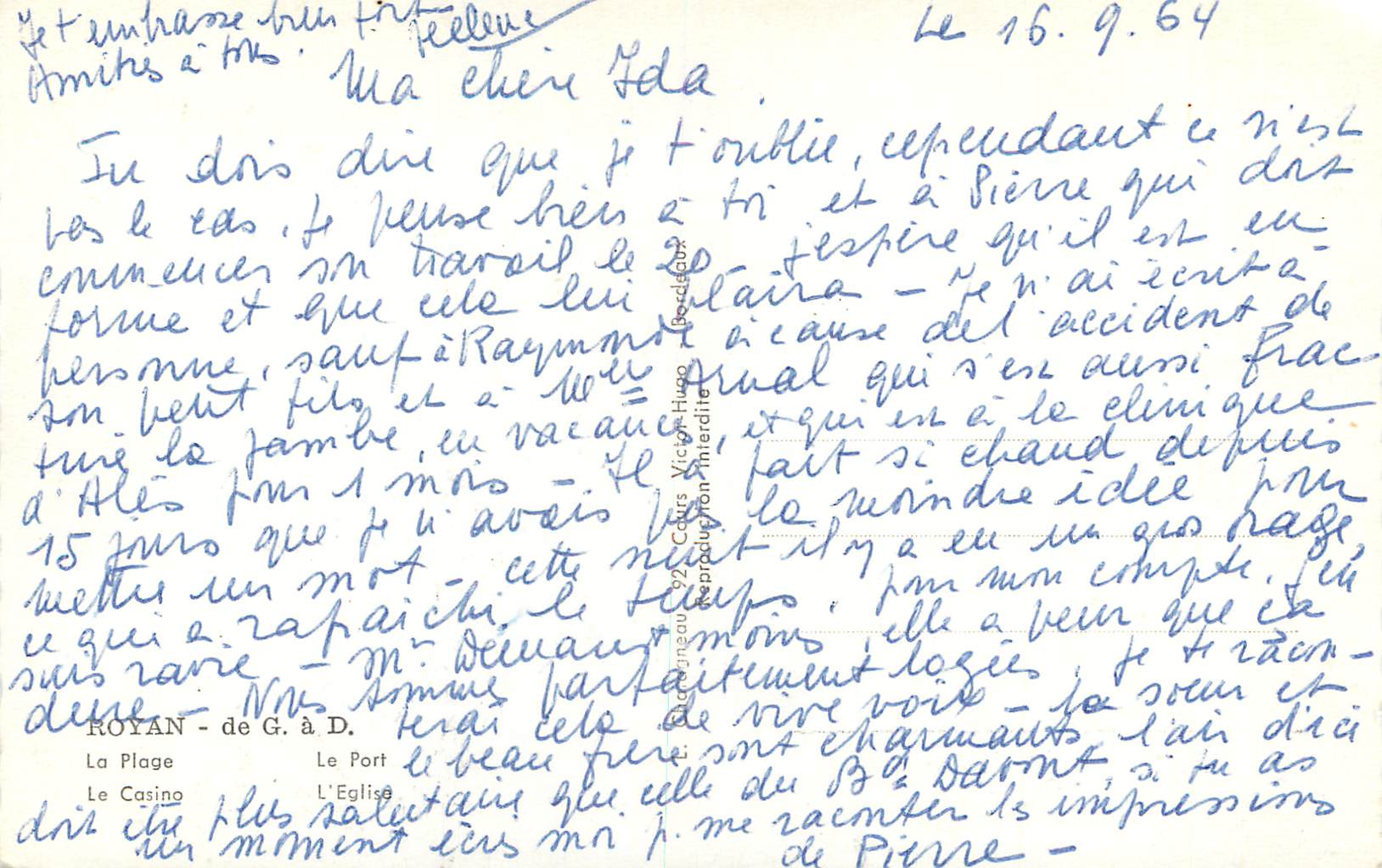 Royan — Souvenir de Royan — Éditeur G. D. (verso) — Back