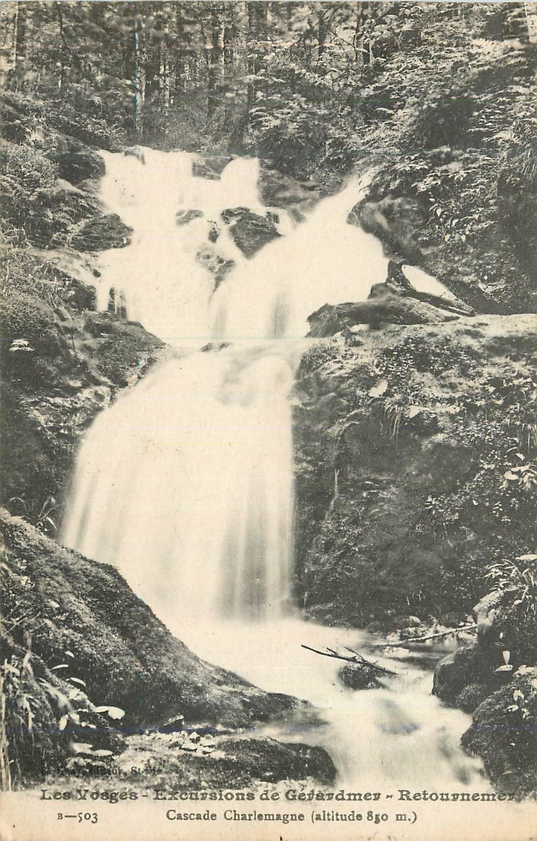 Les Vosges - Excursions de Géfardmer - Retournemer - Cascade Charlemagne (altitude 850 m.) - B-503