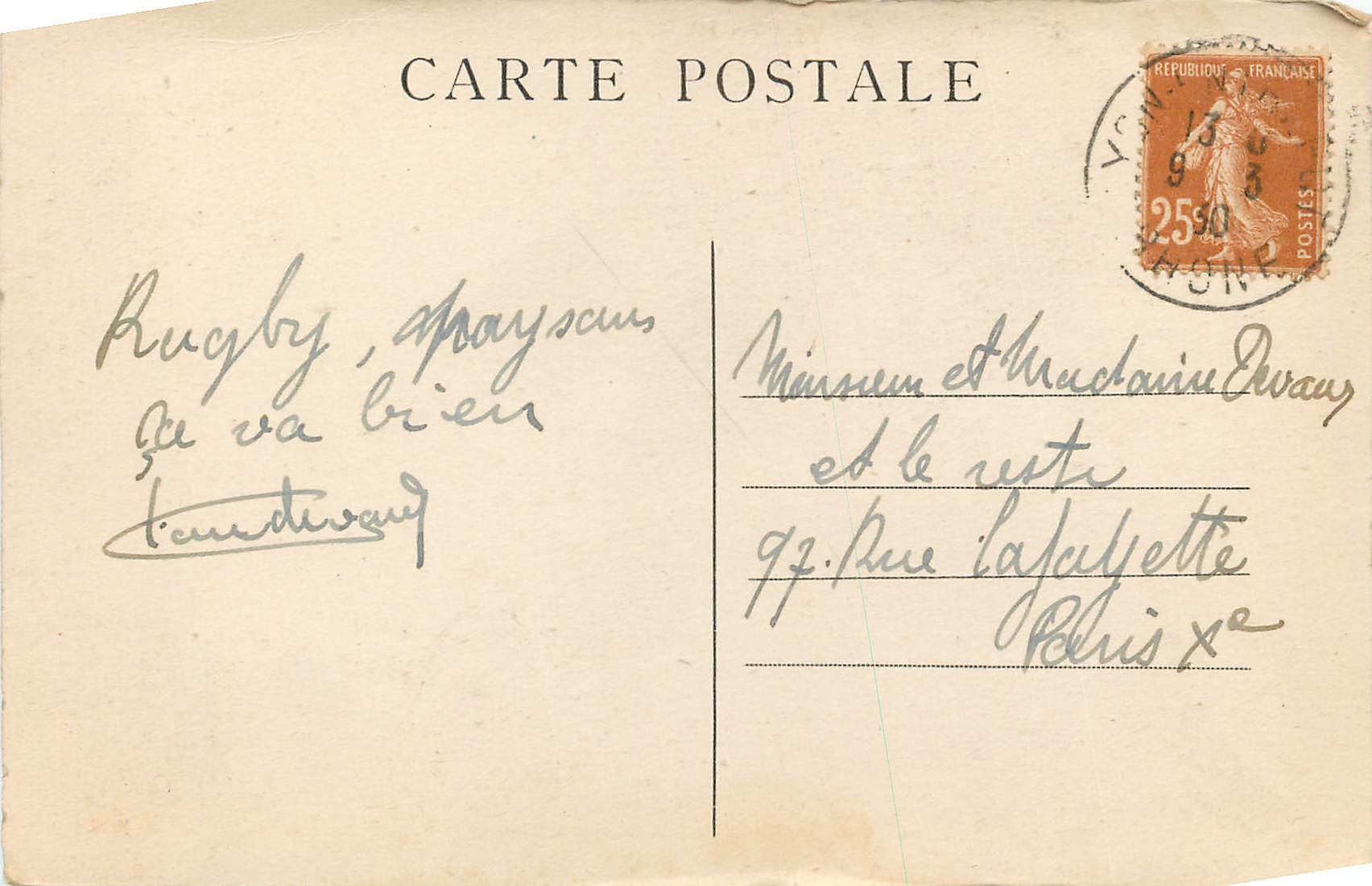 CPA Lyon Illustre Vue Generale Prise de la Croix Rousse — Verso