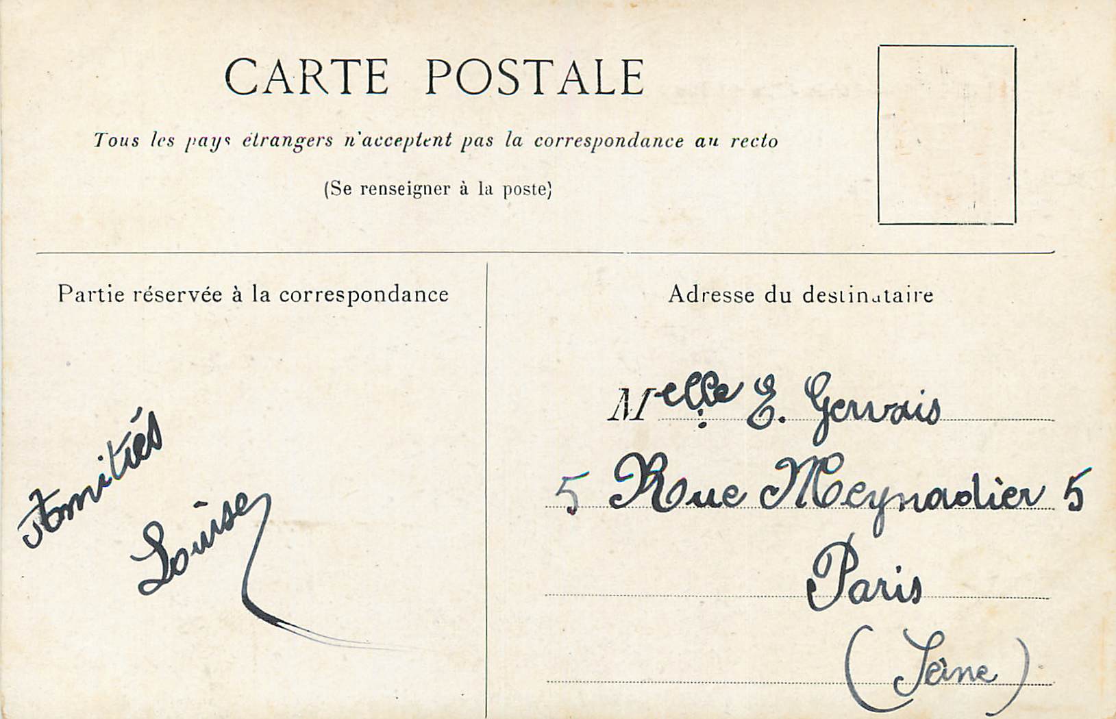CPA Pyrenees Palais d'Hiver a Pau — Rückseite