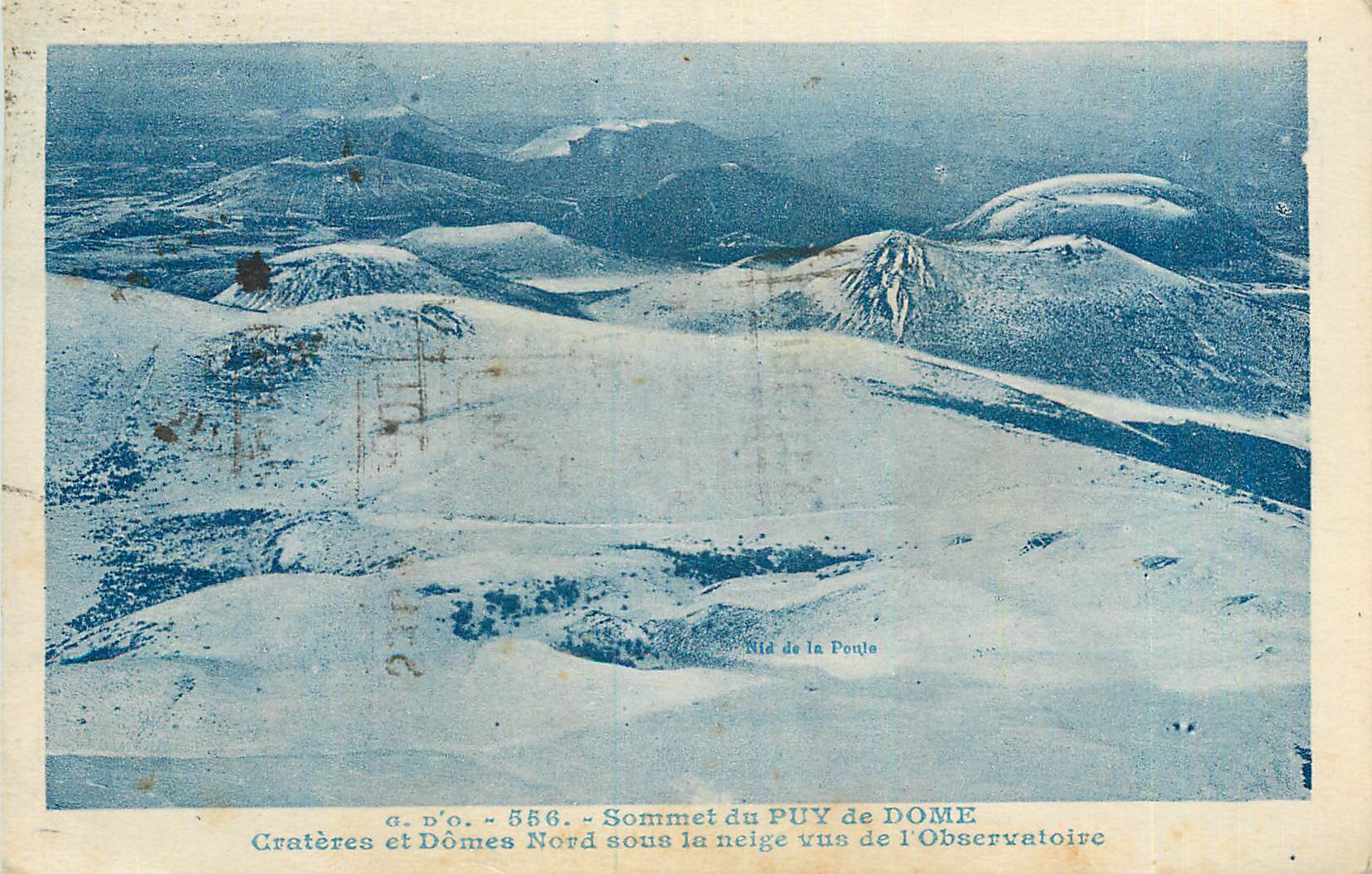 CPA Sommet du Puy de Dome Crateres et Domes Nord Sous la Neige Vus de l'Observatoire