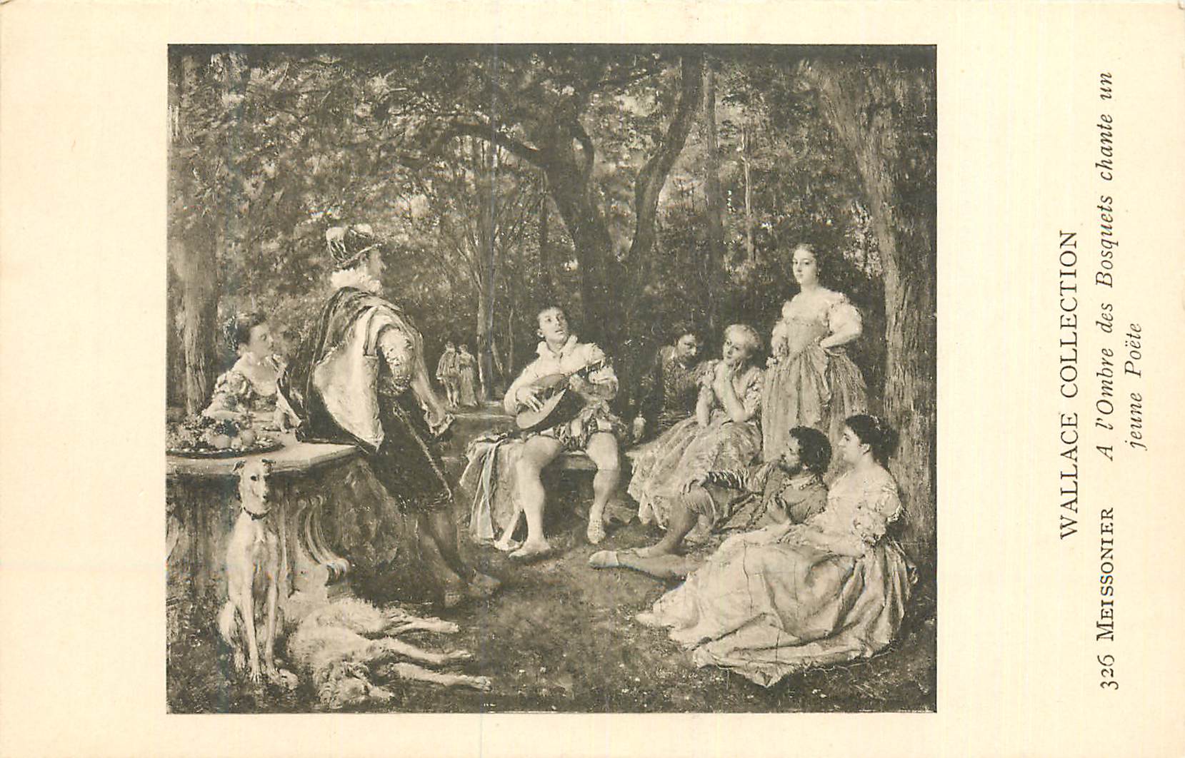 CPA Wallace Collection Meissonier A l'Ombre des Bosquets Chante un Jeune Poete