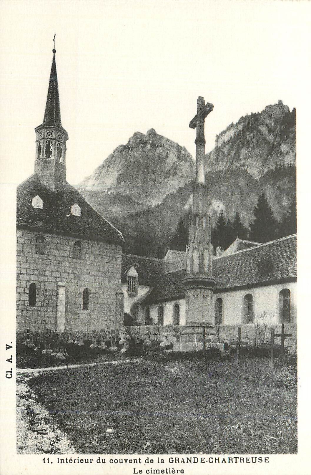 Intérieur du couvent de la Grande-Chartreuse — Le cimetière — CL.A.V. n°11