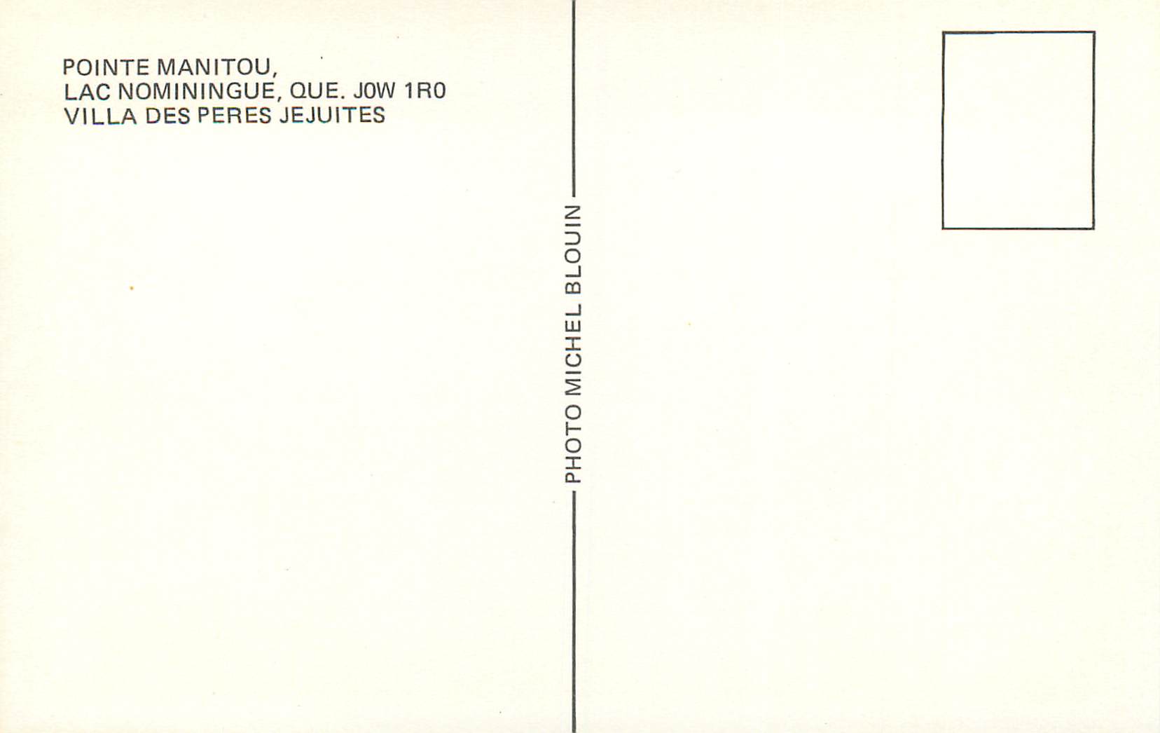 CPM Pointe Manitou Lac Nominingue Que Jow 1Ro Vila des Peres Jejuites — Back