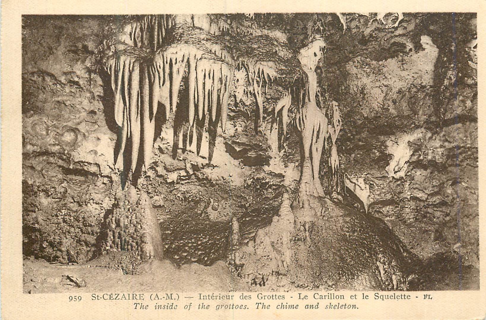 St-Cézaire (A.M.) — Intérieur des Grottes - Le Carillon et le Squelette - F.L. 959