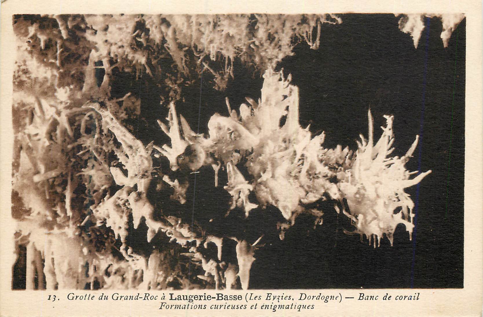 Grotte du Grand-Roc à Laugerie-Basse (Les Eyzies, Dordogne) — Banc de corail — Formations curieuses et énigmatiques