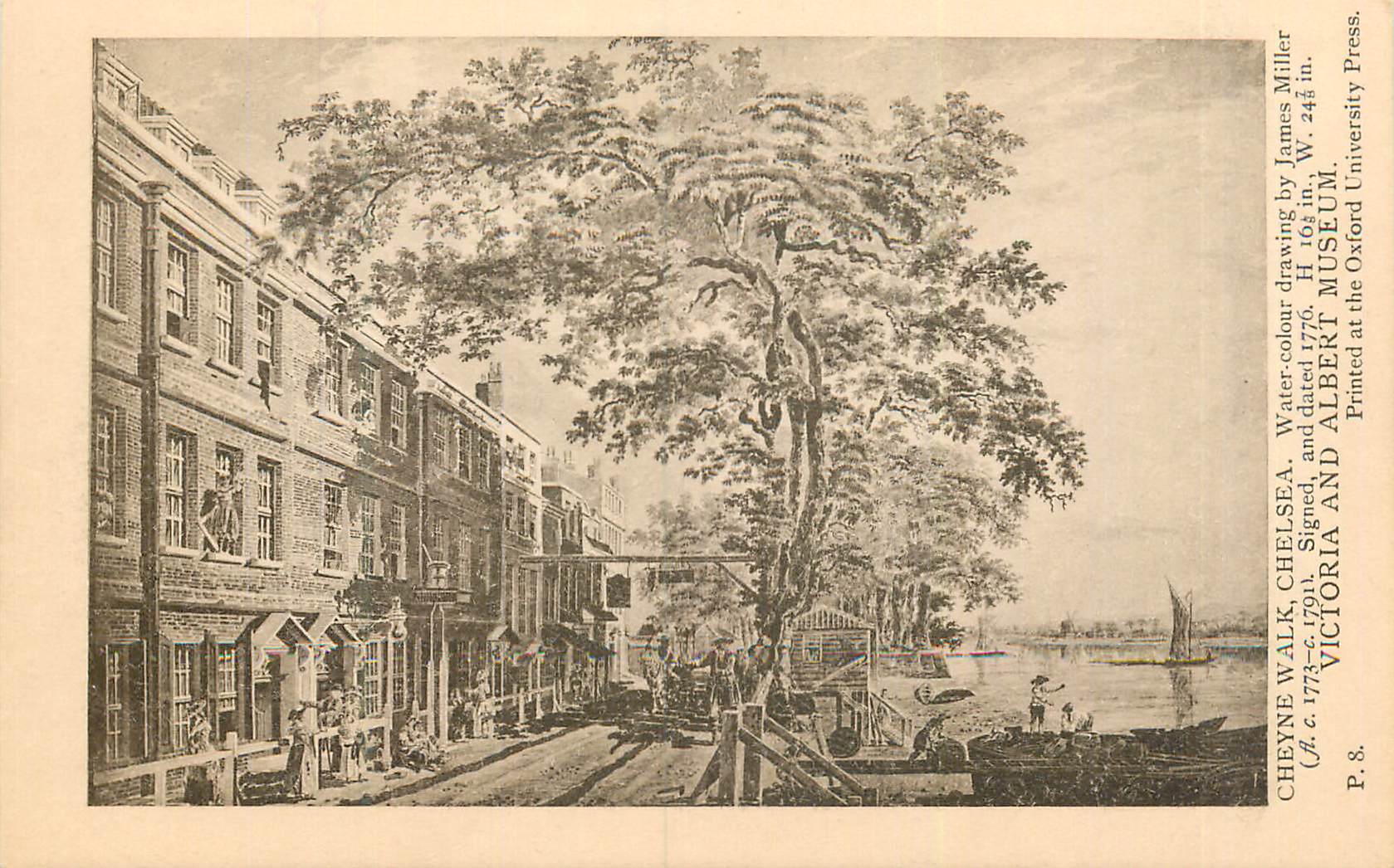 CPA Cheyne Walk Chelsea Water Colour Drawing by James Miller