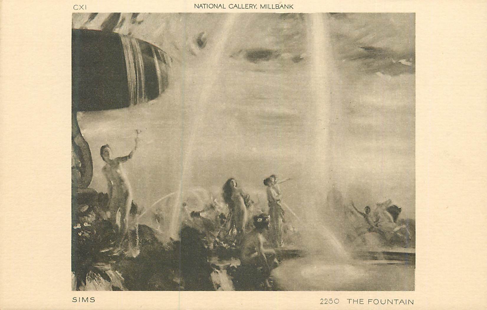 CPA National Gallery Millbank Sims the Fountain