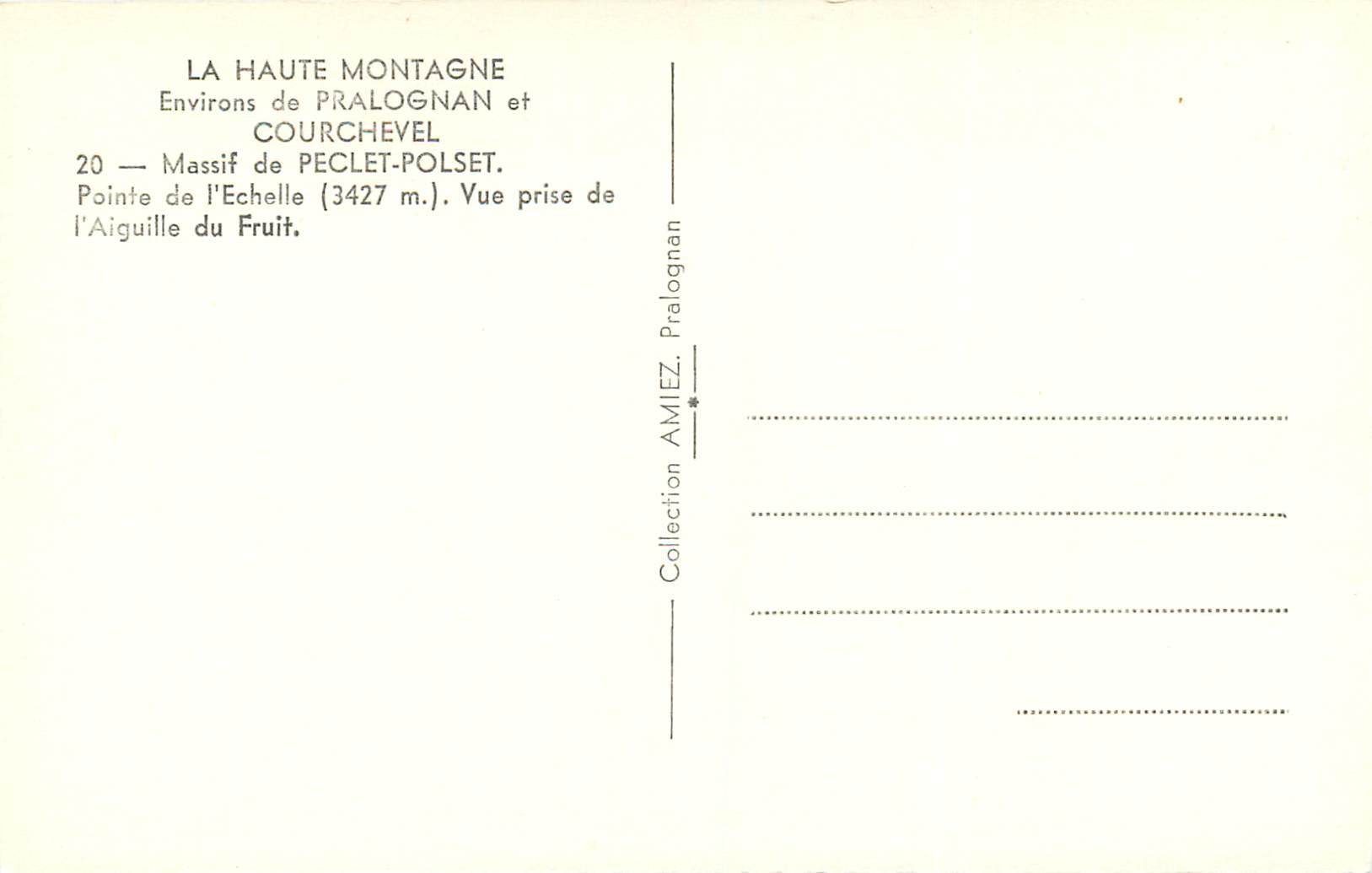 CPM la Haute Montagne Environs de Pralognan et Courchevel Massif de Peclet Polset Pointe de l'Echelle (3427m) — Rückseite